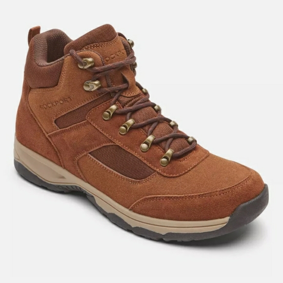 ROCKPORT Dickinson Suede Leather Hiker Hiking Boots Tan  Brown C18555 - Picture 1 of 6